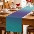 thumbnail image 5 of Teal Purple Ombre Table Runner 72 Inches, Modern Art Abstract Aesthetics Bed Runner Dresser Scarves Tabletop for Indoor Outdoor Parties/Ceremony/Banquet, 16" x 72", 5 of 9