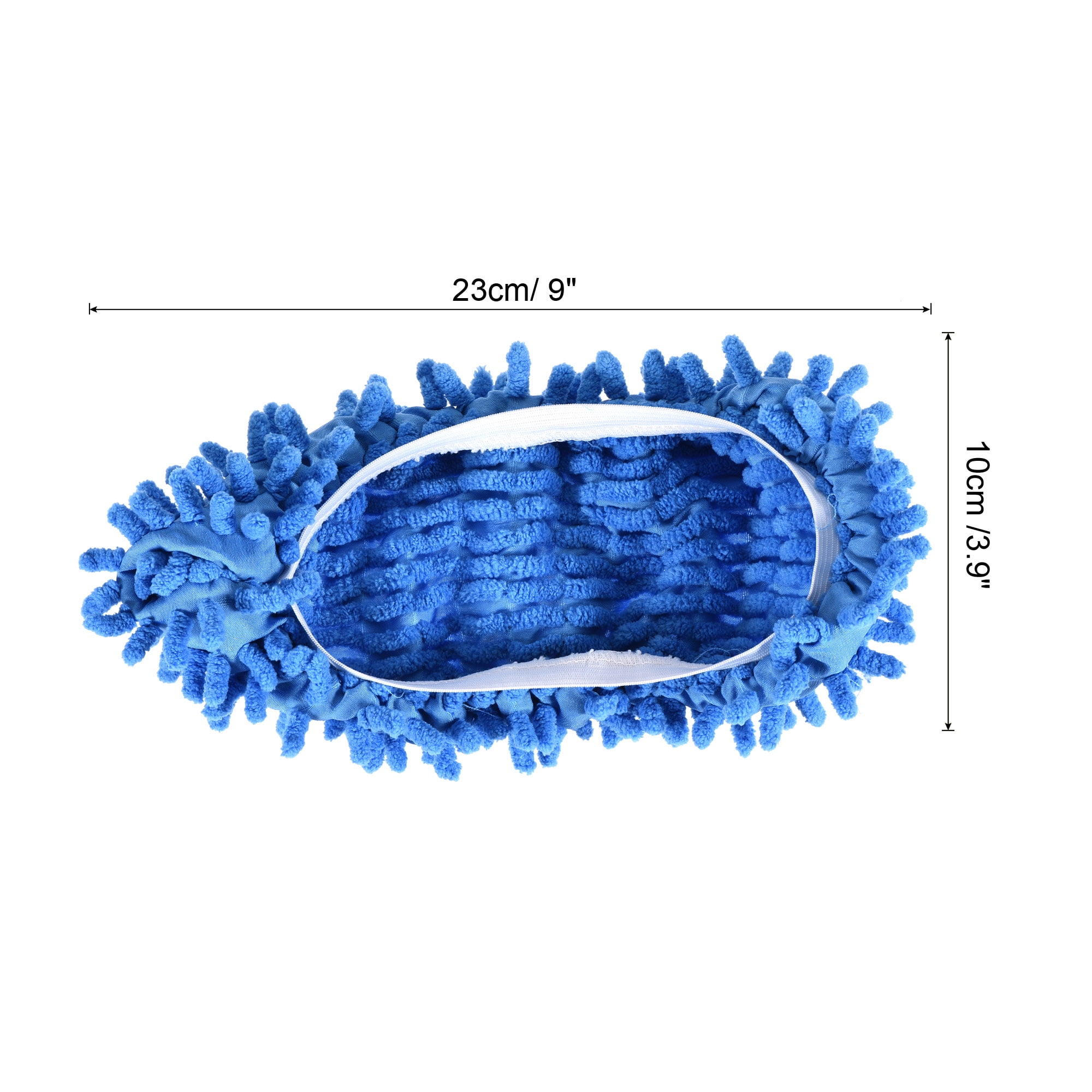 Unique Bargains Washable Multifunctional Chenille Mop Shoe Cover Blue
