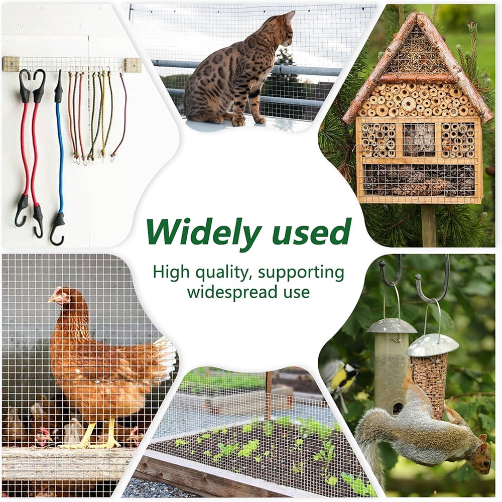 Shopmall 24 in x 10 ft Hardware Cloth Galvanized Welded Metal Wire Fencing Roll Garden Plant & Animal Cage Protection for Chicken Rabbit Small Poultry