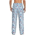 thumbnail image 3 of Uemuo Animal Pattern Men's Wide Leg Palazzo Lounge Pants with Pockets Light Weight Loose Comfy Casual Pajama Pants-Small, 3 of 9