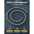 thumbnail image 6 of PROSTEEL Chain Neckalce for Men Women 6mm 20 inch Male Wheat Silver Chain Stainless Steel Jewelry Gift for Fathers Day Birthday Graduation for Husband Dad Son, 6 of 8