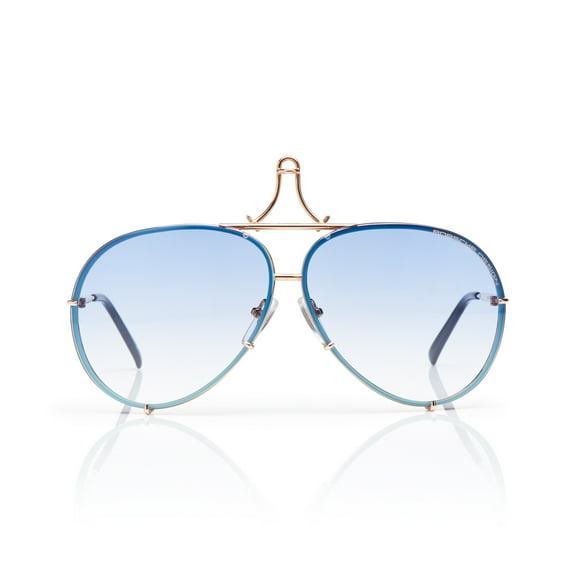 PORSCHE P 8478 W Sunglasses Gold Frame Blue Gradient Brown Lenses 69mm