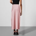 thumbnail image 5 of Women's Satin Midi Skirt, Solid Color Slip Bodycon Maxi Skirt, Elegant Flowy Slit Skirt for Wedding Guest, Party and Formal Occasions,Rose Gold,L, 5 of 9