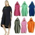 thumbnail image 2 of Hooded Poncho Unisex Beach Changing Robeblue, 2 of 2