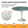 thumbnail image 2 of Elastic Fitted Round Tablecloth, Dark Green Spring Floral Waterproof Stretch Table Cover for 45"-54" Tables, Farmhouse Flowers Elegant Pastoral Washable Outdoor Tablecloths for Patio, Picnic, Camping, 2 of 9