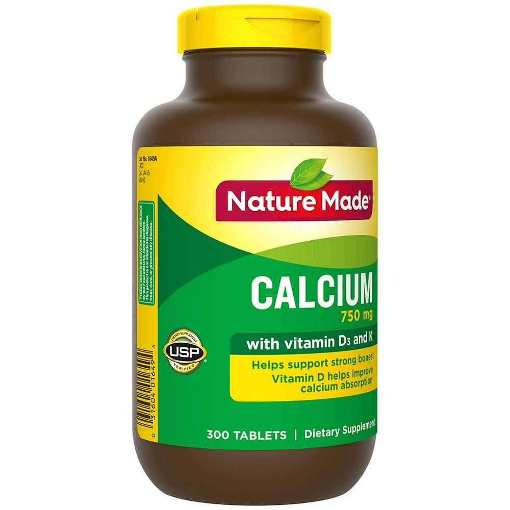 Nature Made Calcium 750 mg + D + K 300 Tablets