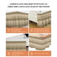thumbnail image 5 of Abstract Art Bed Skirt California King Size 18" Drop Brown Khaki Ombre Geometric Wavy Lines Ruffled Wrap Around Bed Skirts Adjustable Elastic Bedskirt Dust Ruffle for California King Size Bed, 5 of 7