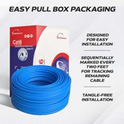 Cables Direct Online 1000ft Cat6 Ethernet Cable Bulk – 23AWG Solid CCA UTP, Unshielded, 550MHz, Pull Box, LAN Network Wire, RJ45 Compatible, Indoor Use, High-Speed Internet, Blue