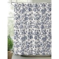 thumbnail image 2 of Blue Floral Leaf Shower Curtain Set, Waterproof Shower Curtains for Bathroom, Retro Farmhouse Plant Tree Branch Washable Fabric Cloth Bath Curtain for Bathtub Decoration with Hooks 72x78 Inches, 2 of 6
