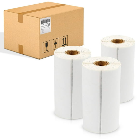 White Direct Thermal Labels 4 x 3 Inch. Pack of 6240 Self-Adhesive Thermal Direct Shipping Label with Timing Mark. 0.75 Inch Core Perforated Labels for Shipping Packages for Mobile Printers