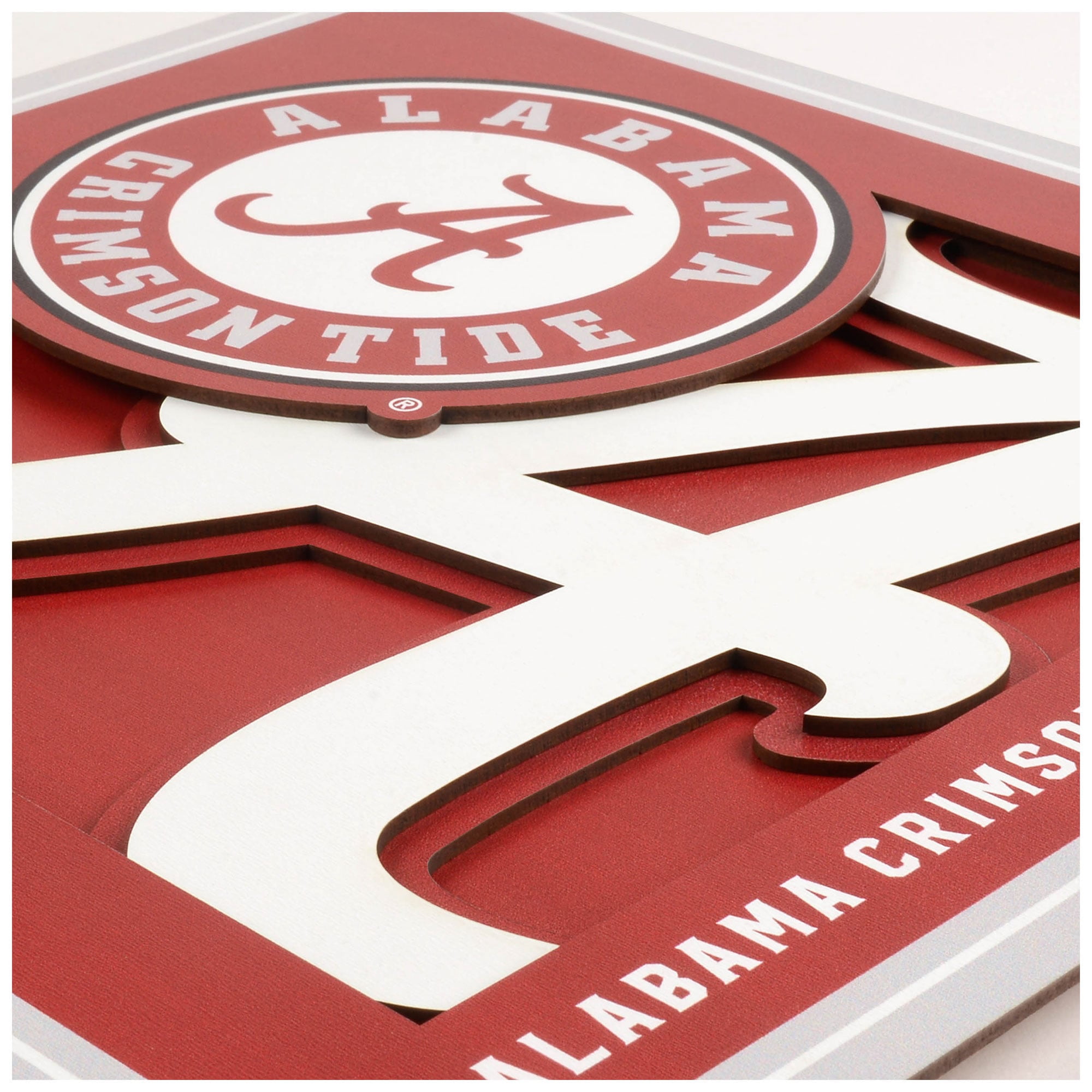 YTF NCAA Alabama Crimson Tide 3D Logo Series Wall Art 12X12