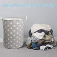 thumbnail image 5 of 19.7 Inch Large Laundry Basket,Waterproof Foldable Cotton Fabric Laundry Hamper Bucket Cylindric Burlap Canvas Storage Basket with Handles (Grey Star, 5 of 5