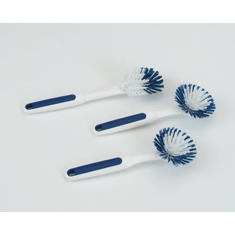 GoodCook 3 Piece Sink Brushes Durable Bristles with Scraper for Stuck on  Foods. 
