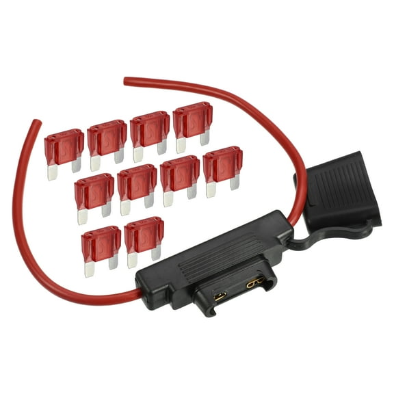 Unique Bargains 1 Set 50A Maximum Blade Style Fuse 10AWG Fuse Holder 10 Gauge Fuse Holder Blade Style Inline Fuse Holder