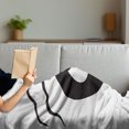 thumbnail image 3 of Kokopelli Soft Flannel Fleece Blanket, Monochrome Minimalistic Tribal Musical and Fertility Cultural Folk Art, Cozy Plush for Indoor and Outdoor Use, 50" x 70", Dark Taupe and White, by Ambesonne, 3 of 5