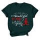 thumbnail image 1 of Gibobby Camiseta Navideña De La Mujer Blusa con estampado de sudadera para mujer Blusa informal con manga corta para mujer(Verde,XG), 1 of 5