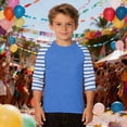 thumbnail image 2 of BJUTIR Boys T Shirts Striped Print T Shirt Casual Long Sleeve With Graphic Tee Design Comfortable Blend Shirt For Kids And Youth Softness Tee Size 8-9 Years, 2 of 3