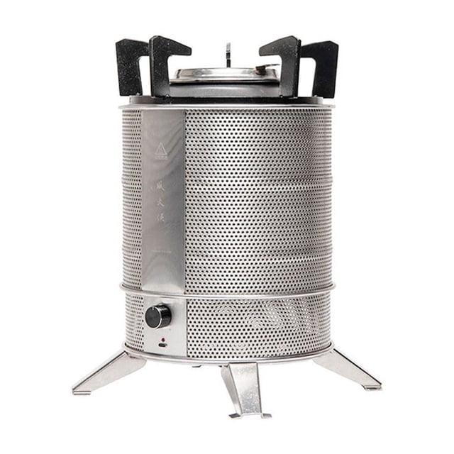 Estufa portátil para acampar con ventilador - Ideal para asar y cocinar al aire libre (sin batería ni enchufe)