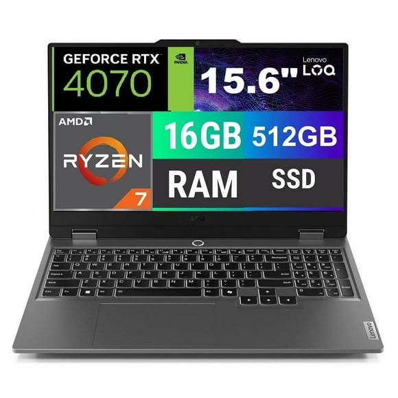 Laptop Gamer Lenovo LOQ 83JC009CUS AMD Ryzen 7 Nvidia GeForce RTX4070 16GB RAM 512GB SSD