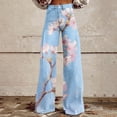 thumbnail image 2 of Bovemsi Wide Leg Pants Woman 2025 New Summer Flower Lightweight And Loose Casual Colorful Imitation Jeans Travel Pants, 2 of 9