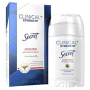 Secret Clinical Strength Soft Solid Antiperspirant Deodorant, Active Fresh, 1.6 Oz.