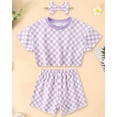 thumbnail image 5 of WESIDOM Toddler Girl Clothes Baby Girls Outfits 6M-5T Summer Floral Print Shirt+Shorts+Headband 3pcs Baby Clothing, 5 of 6