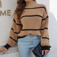 thumbnail image 5 of Lilgiuy Women's Casual Solid Color Long Sleeve Turtleneck Ruched Pullover Blouse Tops,Khaki,6 2022 Fall Winter, 5 of 5