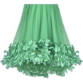 thumbnail image 4 of Vestido de Niña Verde Flores 3D sin Mangas Cintura Libre Bolso 5 Años, 4 of 7