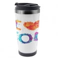 thumbnail image 1 of I Love You Travel Mug, Watercolor Phrase, Steel Thermal Cup, 16 oz, by Ambesonne, 1 of 2