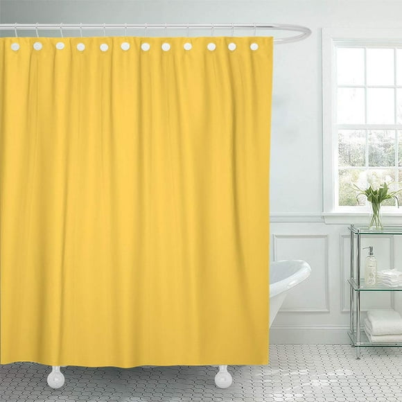 SUTTOM Modern Solid Yellow Mustard Color Ochre Shower Curtain 60x72 inch