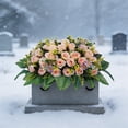 thumbnail image 5 of Roiihwy Memorial Day Decor Artificial Satin Saddle Flower, Tombstone Decoration, Cemetery Grave Memorial Flower, 23.6in Pink, 5 of 6