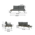 thumbnail image 5 of Noble House Norfolk 4 Piece Outdoor Wood and Aluminum Sofa Set in Natural, 5 of 14