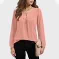 thumbnail image 4 of Camisas de Manga Corta para las Mujeres Casual Color Sólido Blusas Plisadas, Moda Cuello Redondo Tops de Verano para la Fiesta, 4 of 8