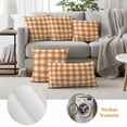 thumbnail image 6 of Pack of 2 Outdoor Pillow Covers 20x20 Inch Waterproof Orange Plaid Throw Pillow Covers,Decorative Couch Pillow Case Sham Gradient Geometric Buffalo White Checkered Patio Pillowcases Cushion Cover, 6 of 8