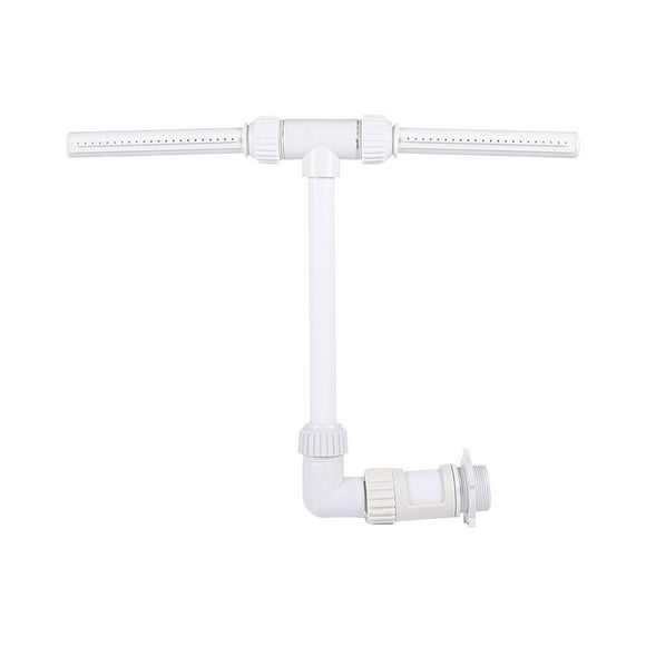 Rociador de piscina de doble cabezal, accesorio universal para piscina, diseño en forma de T blanco