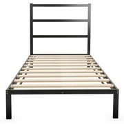 Giantex Metal Bed Frame w/Headboard, Bed Frame Mattress Foundation w/Wood Slat Support, No Box Spring Needed, Queen
