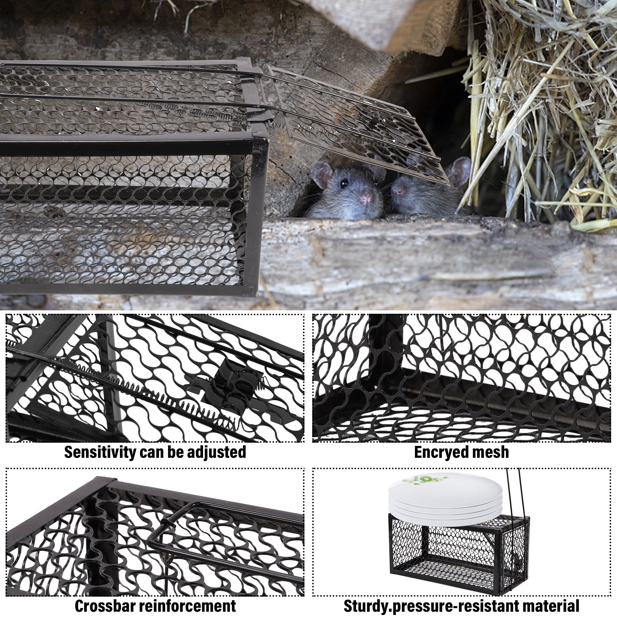 2 Packs Mouse Trap Small Live Animal Mouse Voles Hamsters Live Cage Rat Mouse Cage Trap