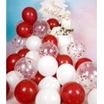 thumbnail image 1 of RainbowQ Ballons de Fête Métalliques Brillants Rouges et Blancs 12 Pouces 68 Pcs Ballons Confettis Rouges et Blancs Ensemble de Ballons en Latex à l'Hélium pour Décorations de Remise des Diplômes Mariage Anniversaire, 1 of 5