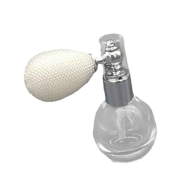 Botella pulverizadora de silicona y vidrio, vacía, diseño retro, opción de regalo para extensiones de cabello, difusor de aceite esencial rellenable. blanco
