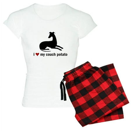 

CafePress - I Love My Couch Potato Whippet Pajamas - Women s Light Pajamas