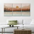 thumbnail image 2 of Wall26 Canvas Wall Art Set of 3 Pastel Mountain Range Forest Lake Reflection Landscape Nature Wilderness Prints Illustrations Decorative Multicolor Modern Home Wall Decora - Unframed 16"x24"x3, 2 of 5