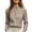 *Beige, variant on VBVC Women's Linen Stand Collar V Neck Blouse, Ladies' Long Sleeve Work Shirt, Elegant Office Top For Women, Beige , S-2XL