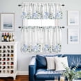 thumbnail image 2 of Eucalyptus Flower Kitchen Curtains Sets for Windows 36 Inch Length, Sage Green Leaf Blue Floral Watercolor Rod Pocket Window Treatments Tier Curtains and Valances Set for Bedroom/Bathroom, 2 of 8