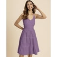 thumbnail image 2 of Moomaya, Knee Length Cotton Dress, Tiered, Casual Cute Summer Dress, 2 of 8