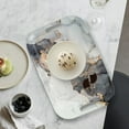 thumbnail image 5 of Serving Trays with Handles, 14.5 x 9.8 inch Rectangular Plastic Tray for Restaurant, Kitchen, Gray And Golden Marble, 5 of 6