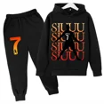 thumbnail image 3 of Conjunto de sudadera y pantalones deportivos para niños, conjunto de 2 piezas para niños y niñas, ropa para niños con estampado de avatar de Ronaldo, 3 of 5