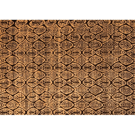 Ahgly Company Indoor Rectangle Abstract Orange Modern Area Rugs, 2' x 3'