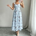 thumbnail image 4 of MYAOYI Women's Dresses Bridal Shower Maxi Dress Square Neck Wide Strap Ditsy Floral Flowy A Line Summer Dress, 4 of 8