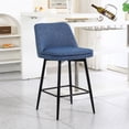 thumbnail image 6 of Counter Height Swivel Bar Stools Set of 2, 360° Swivel Upholstered Barstools with Back and Metal Legs, 25.6" Seat Height,Counter Stools for Kitchen Island and Pub,Linen Cloth, 6 of 7