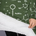 thumbnail image 3 of Oversized Wearable Blanket Hoodie,Math Equations Molecule Icons Green Pattern Sherpa Blanket Hoodie with Super Pockets,Super Warm Fuzzy Pullover for Women & Men, 3 of 6